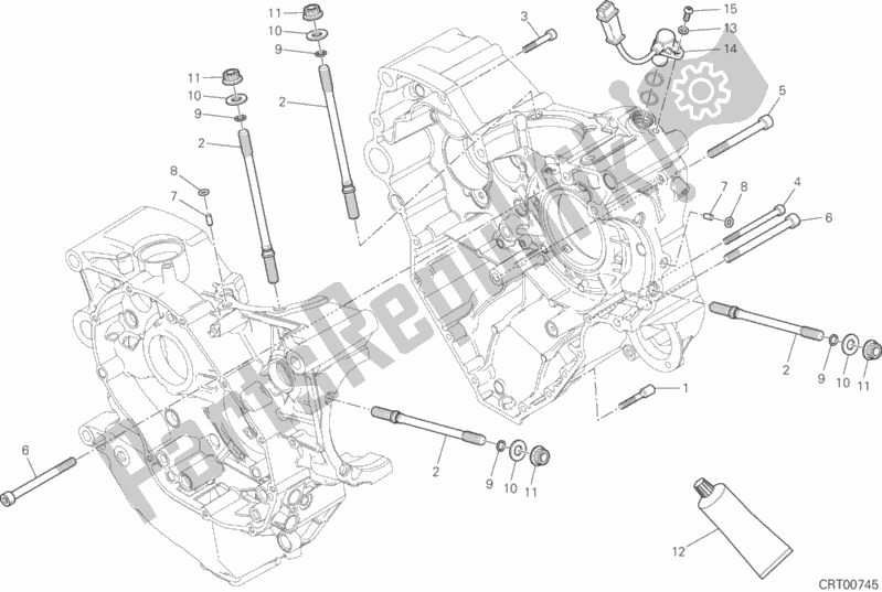 Todas as partes de 10a - Par De Meio Cárteres do Ducati Monster 1200 25 2019
